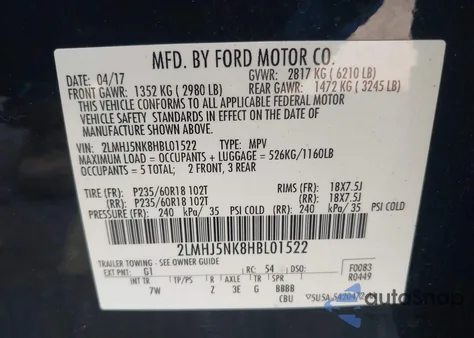 2017 Lincoln Mkt Livery from USA, damaged, VIN 2LMHJ5NK8HBL01522